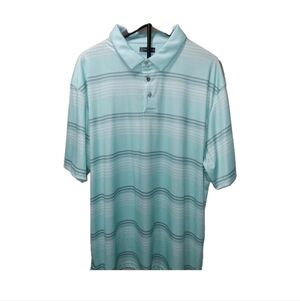 PGA Tour Short Sleeve Striped Golf Polo Shirt Men's Size XXL
